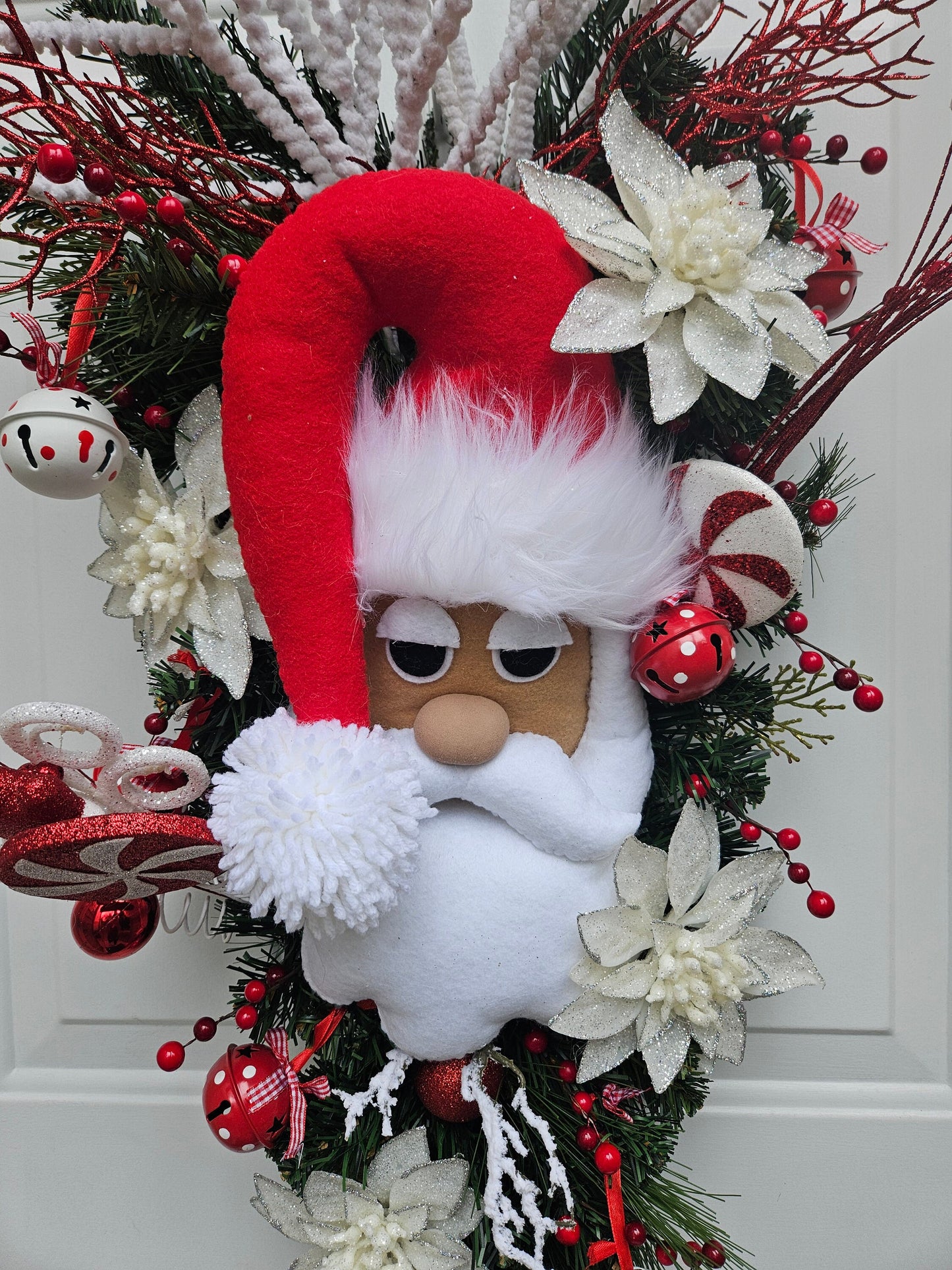 XL Christmas Swag with Jolly Santa and Festive Flair