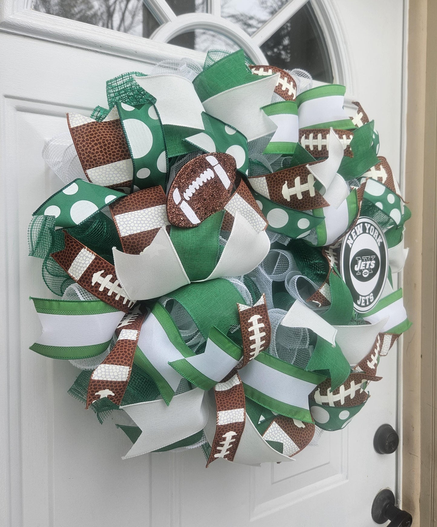 New York Jets Wreath, Football Lover, Front Door Decor, Man Cave