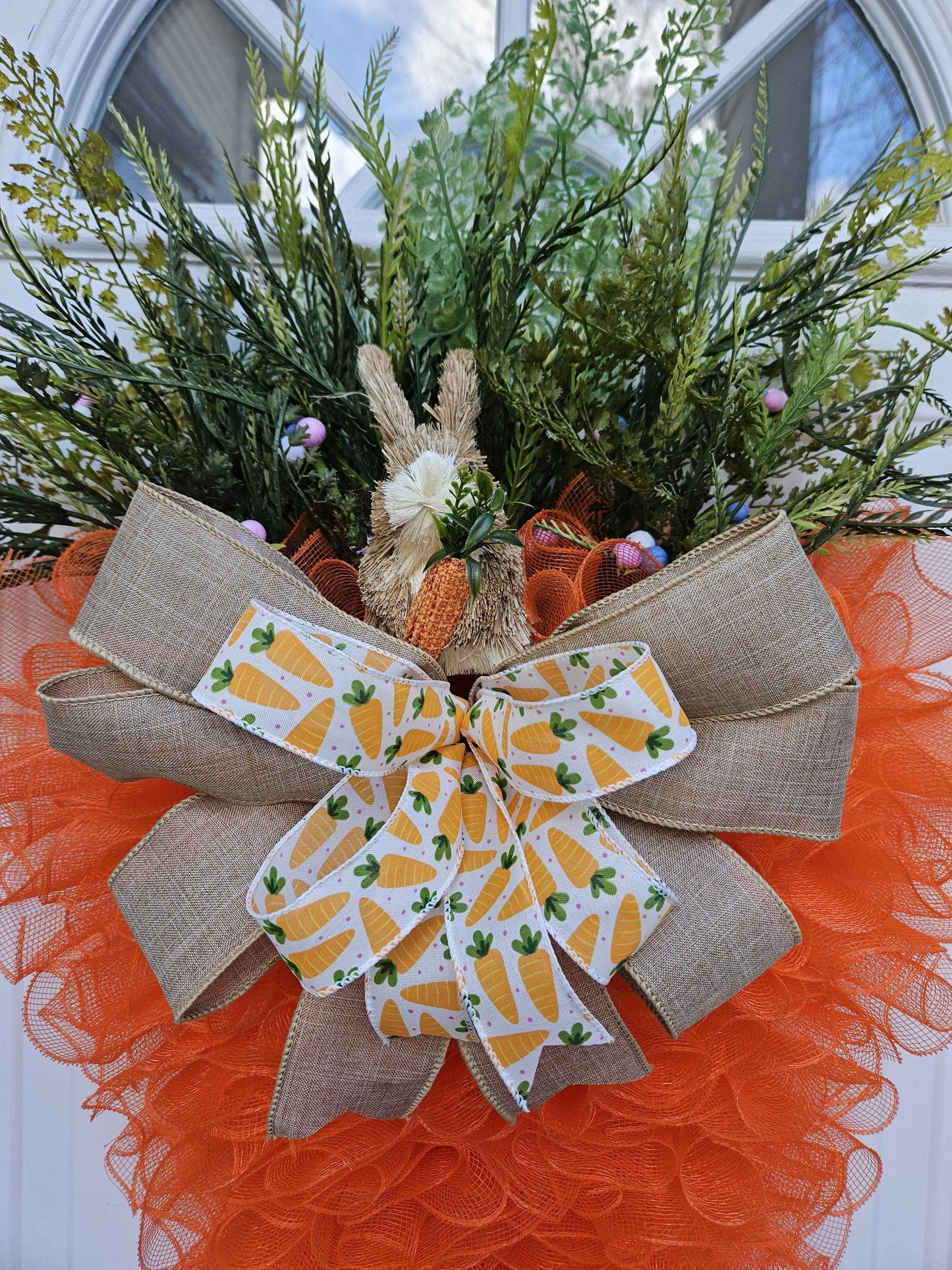XL Carrot Wreath Door Hanger, Easter / Spring