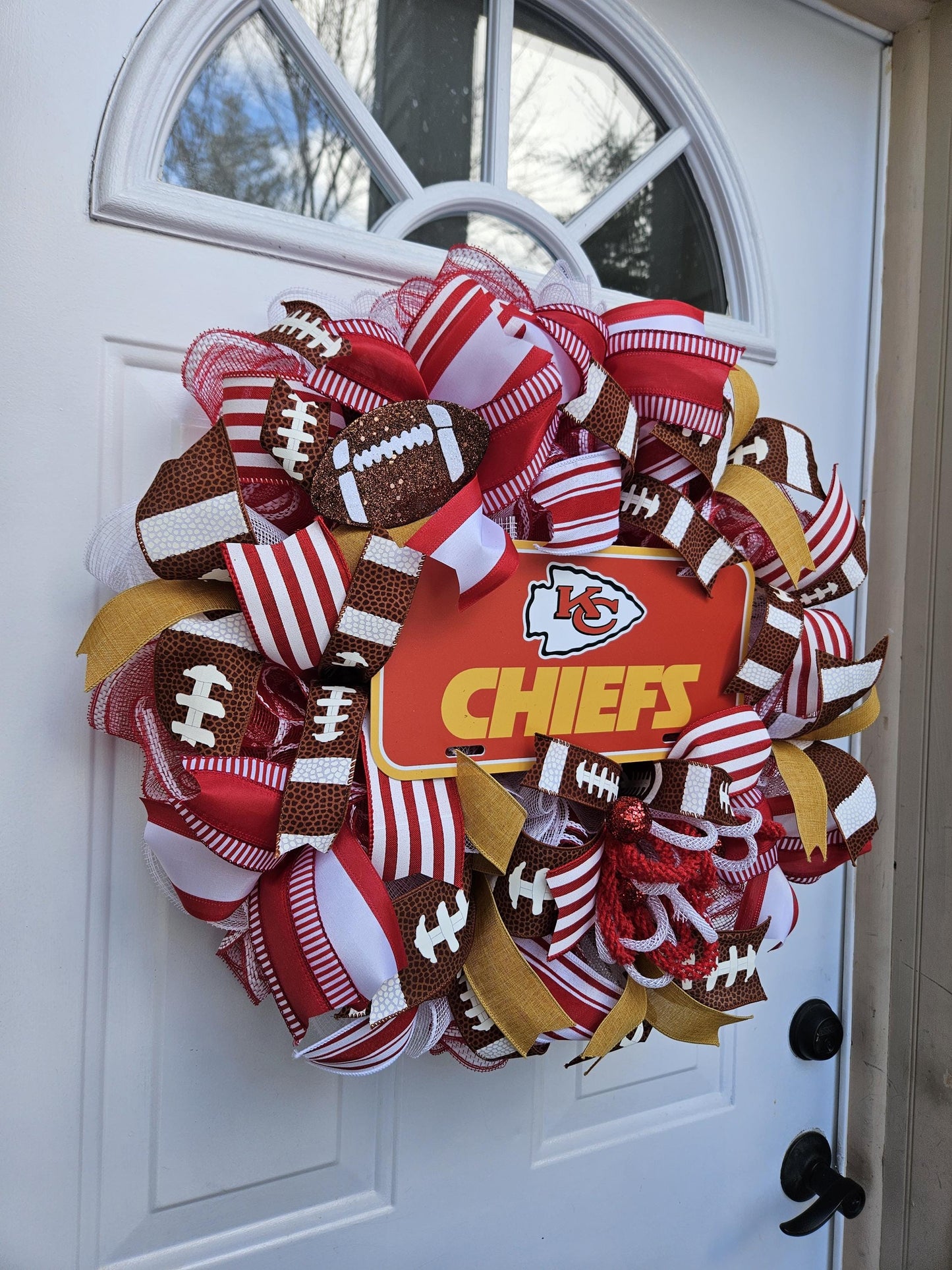 Kansas City Chiefs Wreath, Football Lover, Front Door Decor, Man Cave