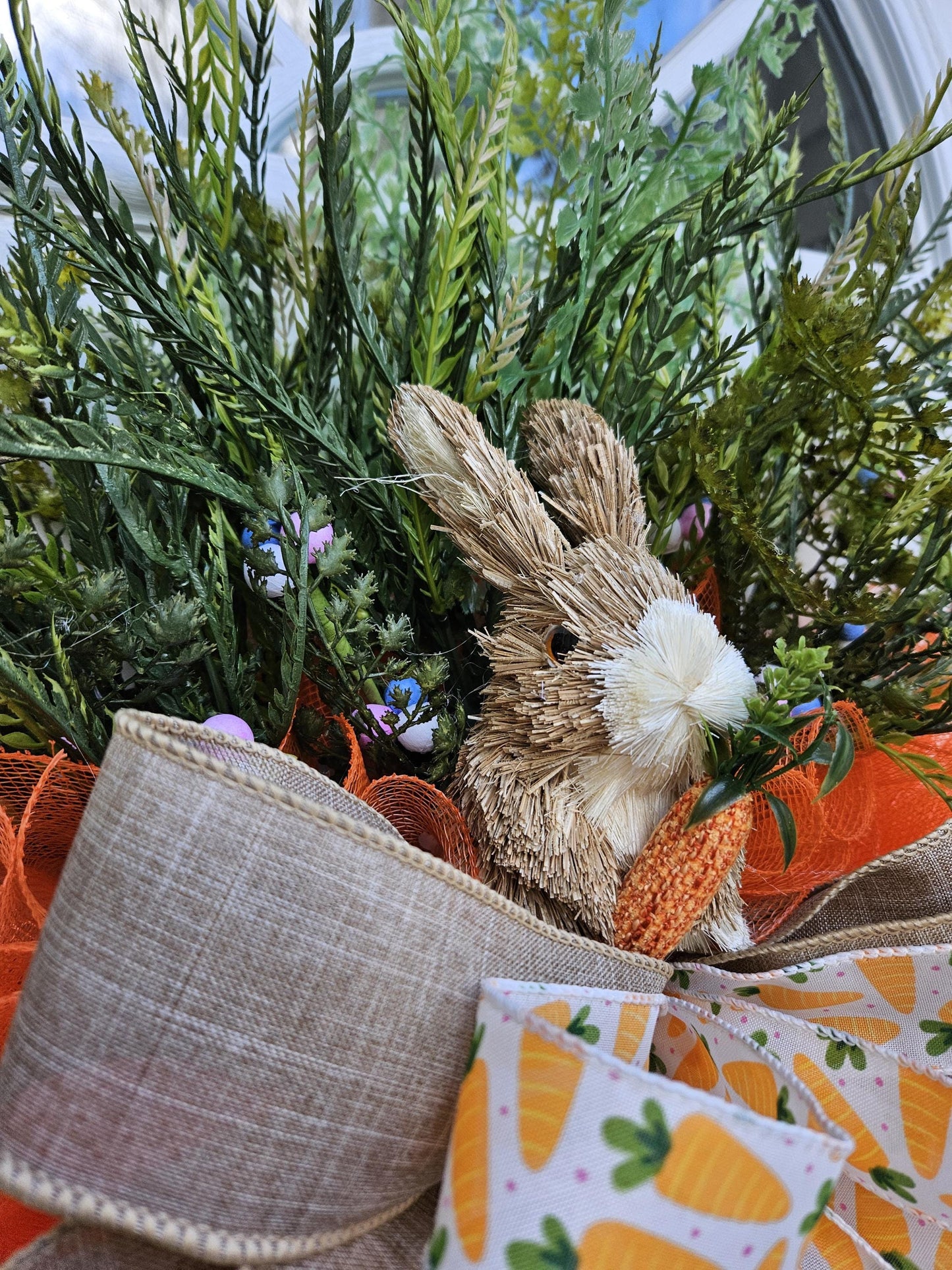 XL Carrot Wreath Door Hanger, Easter / Spring