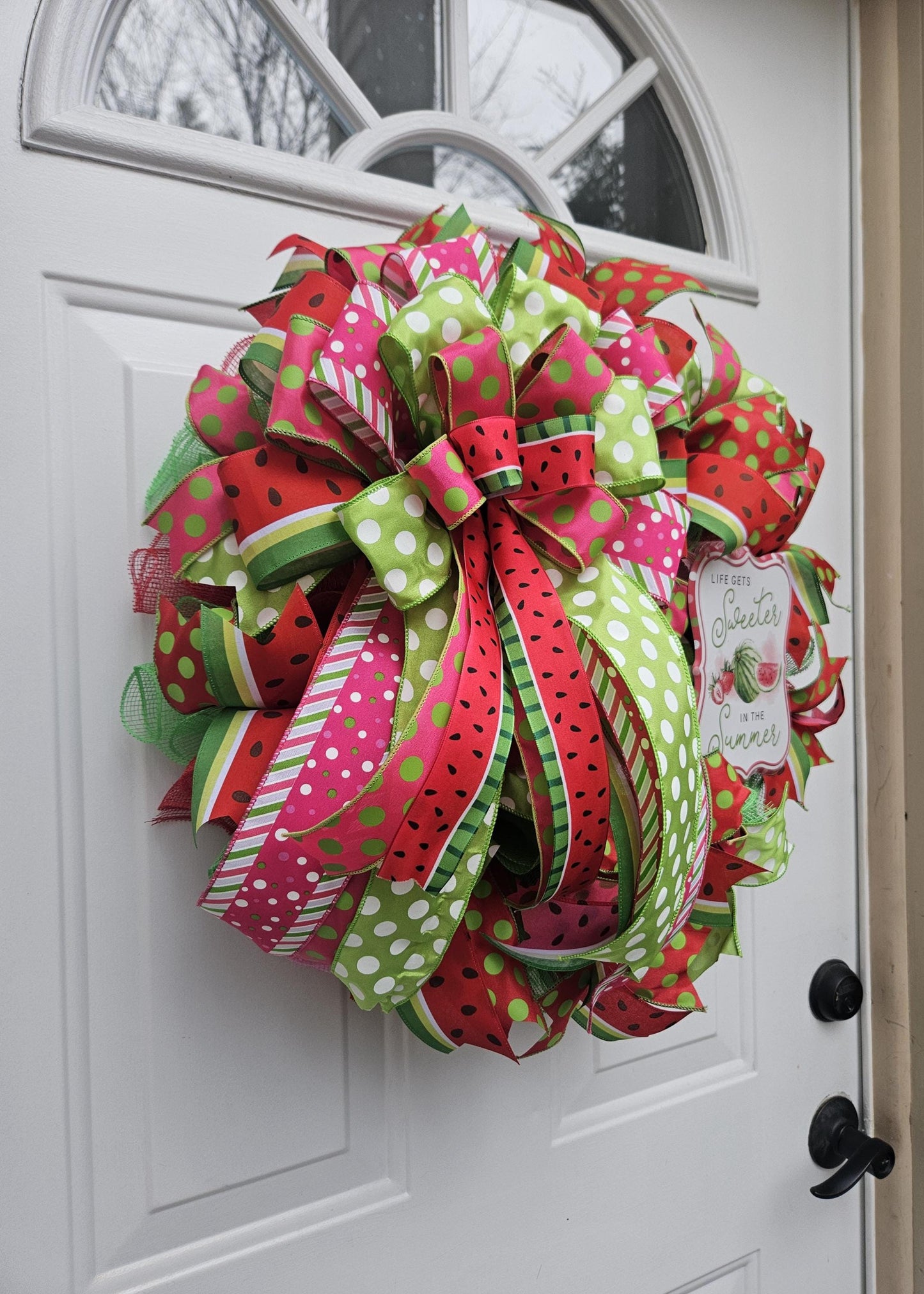 Watermelon Wreath, Life Gets Sweeter in the Summer, Summer Wreath, Cute Wreath, Welcome Wreath, Welcome Summer Wreath