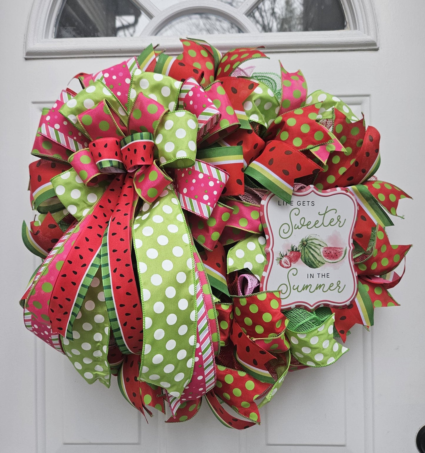 Watermelon Wreath, Life Gets Sweeter in the Summer, Summer Wreath, Cute Wreath, Welcome Wreath, Welcome Summer Wreath