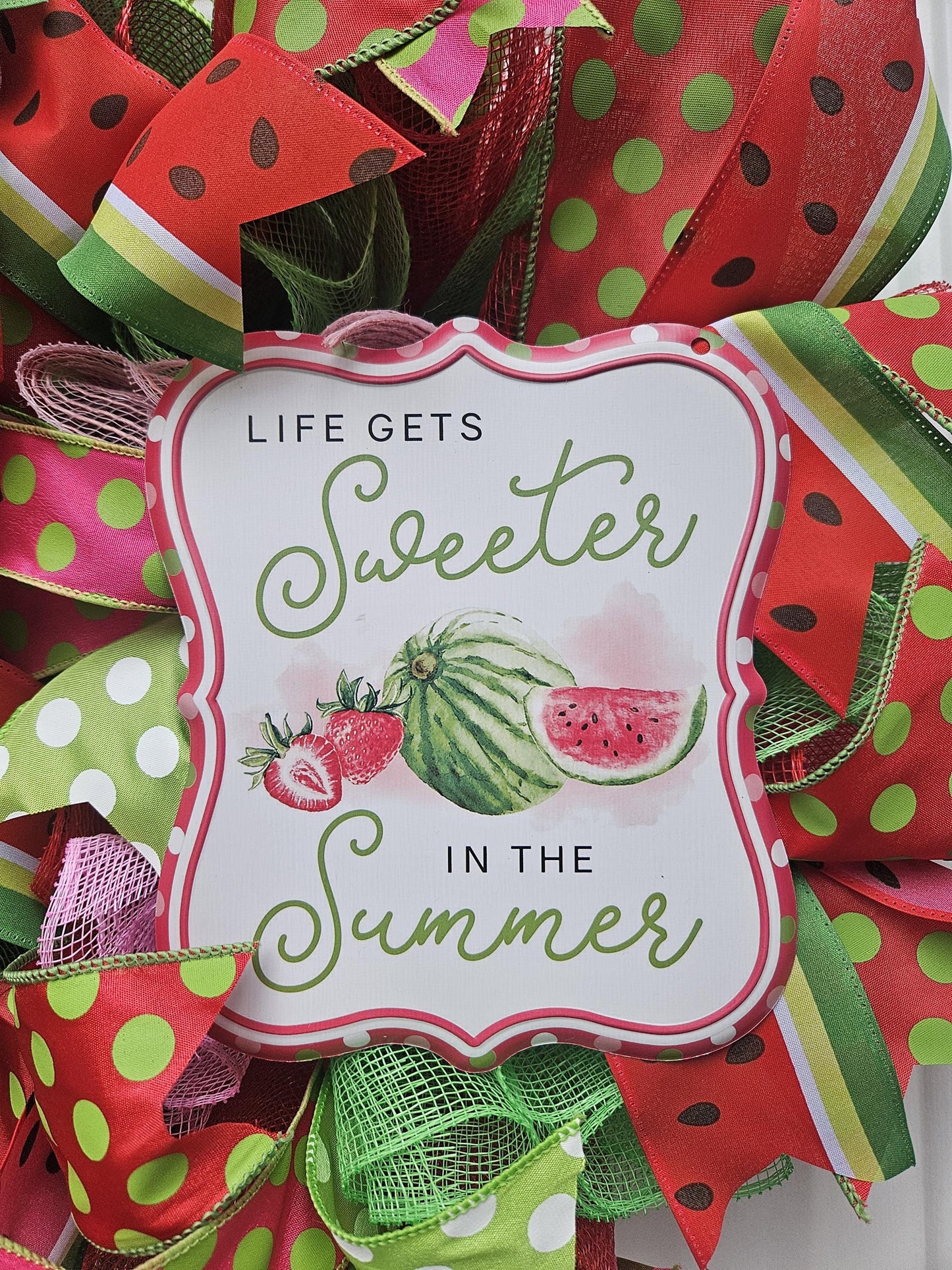 Watermelon Wreath, Life Gets Sweeter in the Summer, Summer Wreath, Cute Wreath, Welcome Wreath, Welcome Summer Wreath