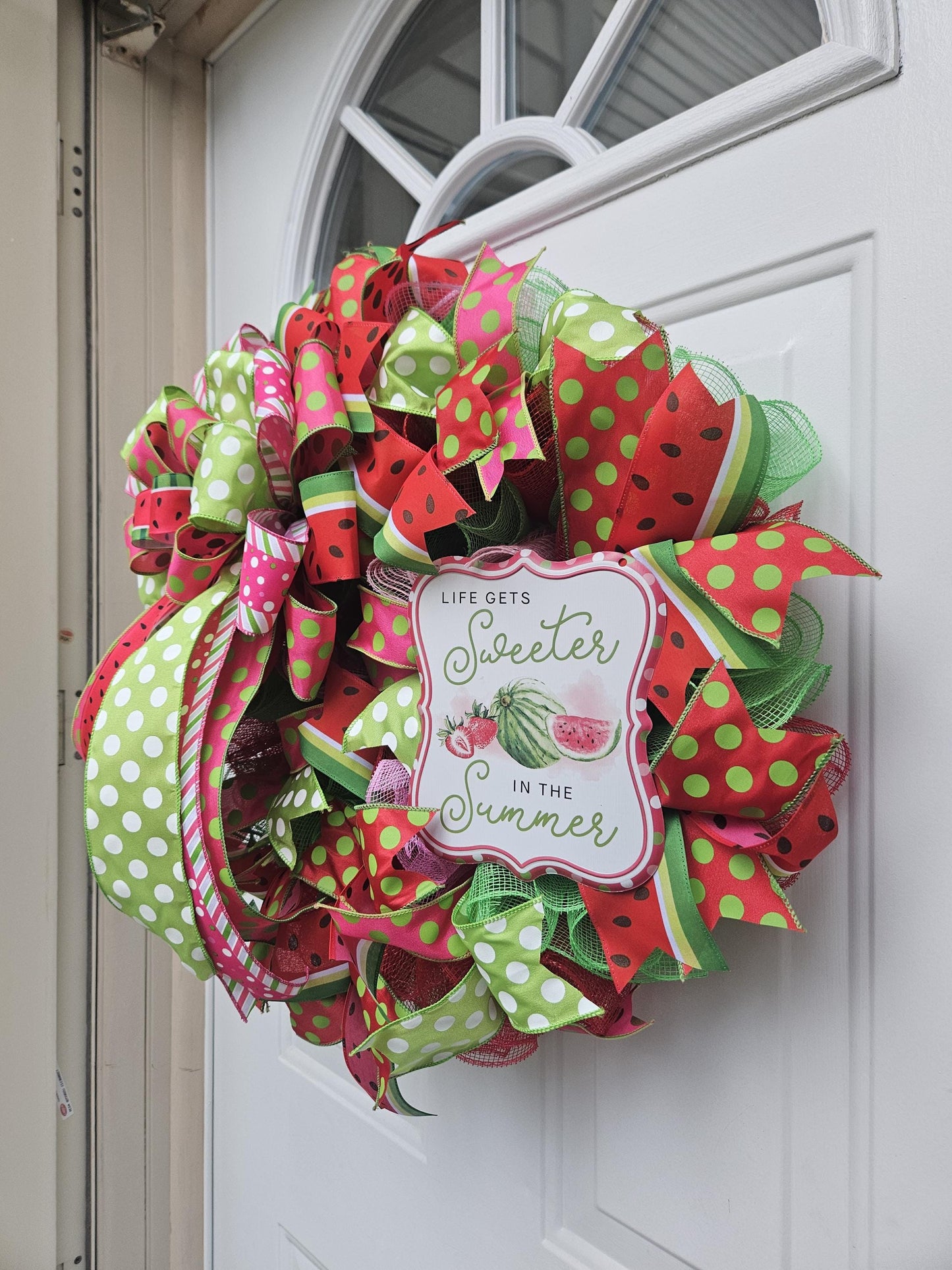 Watermelon Wreath, Life Gets Sweeter in the Summer, Summer Wreath, Cute Wreath, Welcome Wreath, Welcome Summer Wreath