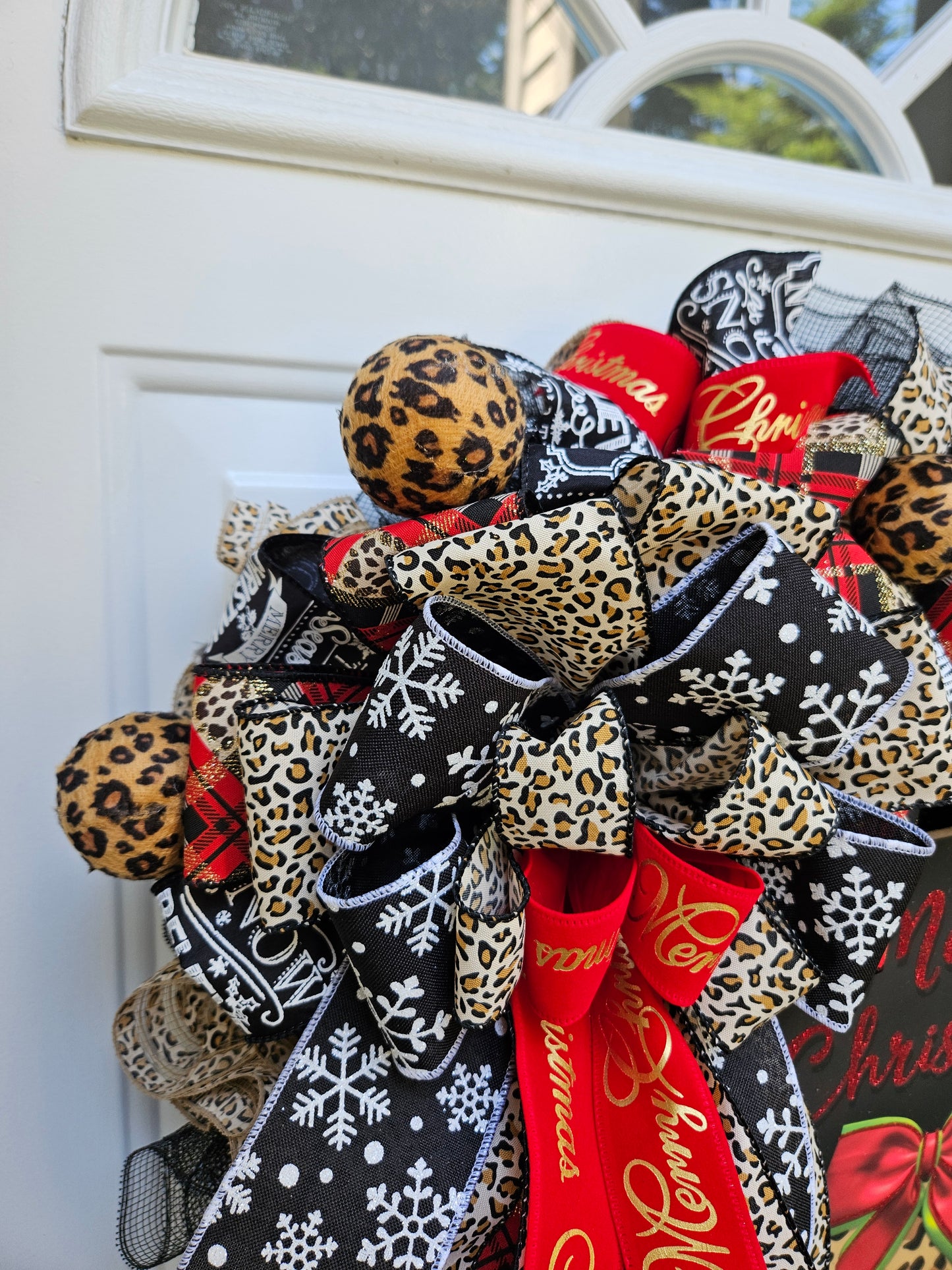 Cheetah Print Merry Christmas Glam Wreath