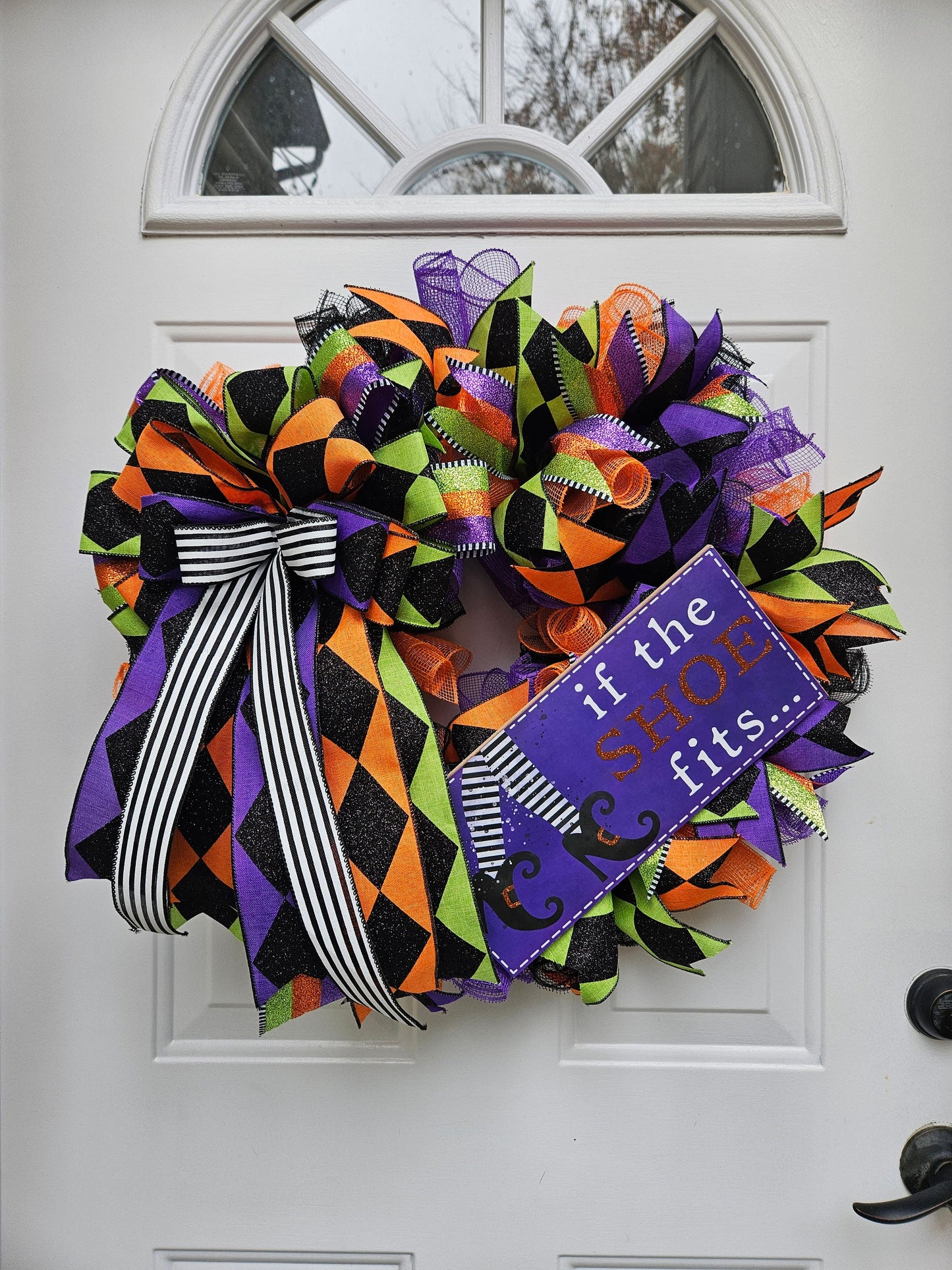 If The Shoe Fits Halloween Witch Wreath