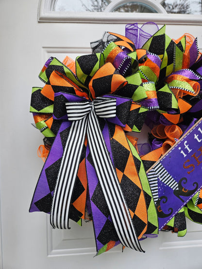 If The Shoe Fits Halloween Witch Wreath