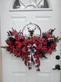 Red Buffalo Plaid Reindeer Wreath Door Hanger