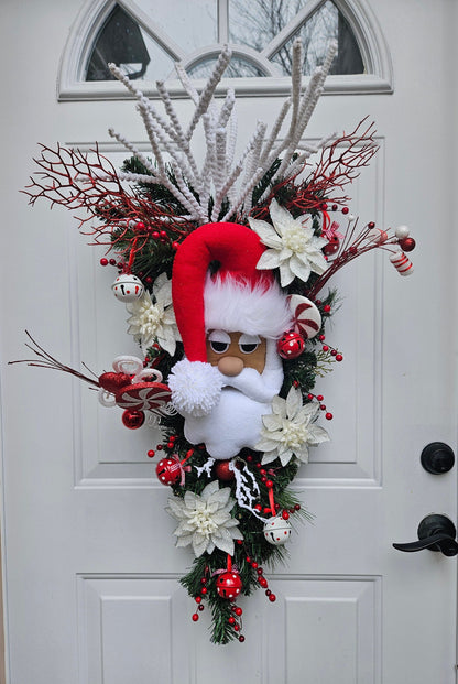 XL Christmas Swag with Jolly Santa and Festive Flair