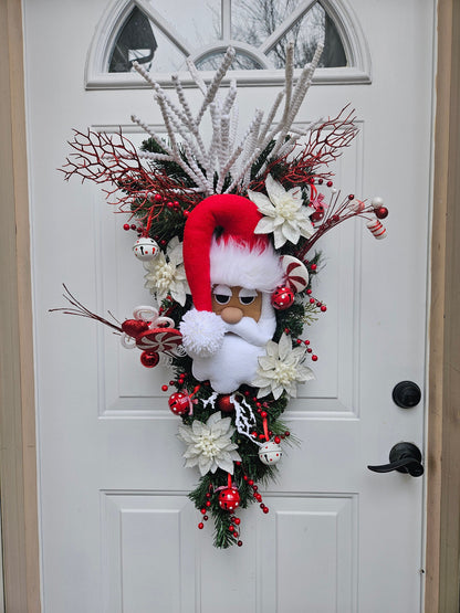 XL Christmas Swag with Jolly Santa and Festive Flair
