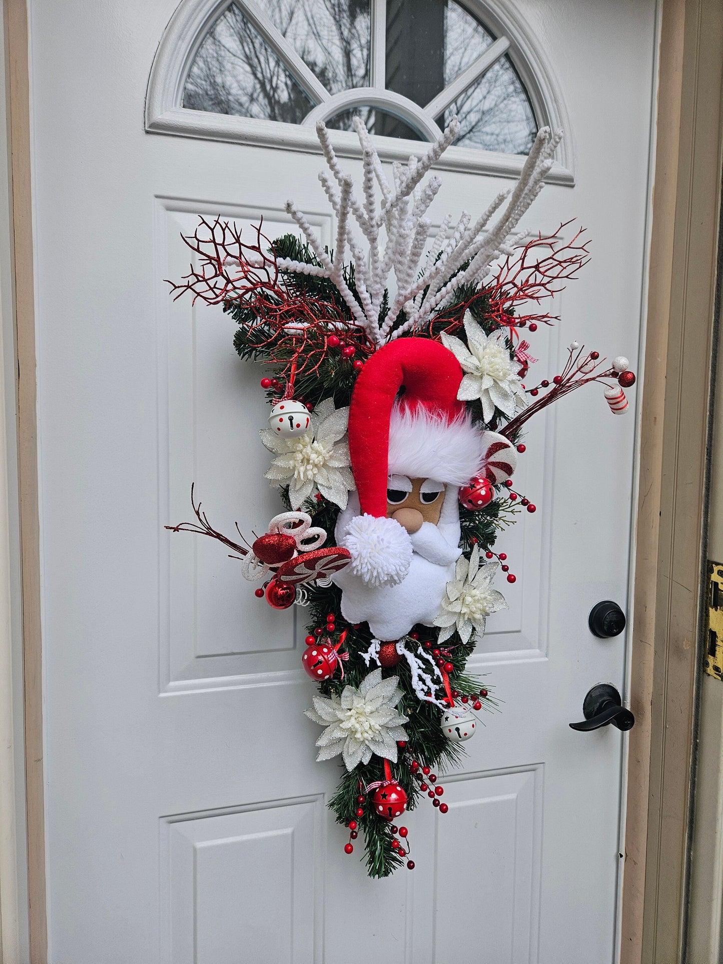 XL Christmas Swag with Jolly Santa and Festive Flair