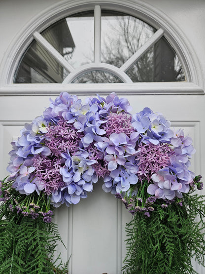 Periwinkle Purple Hydrangea Grapevine Wreath