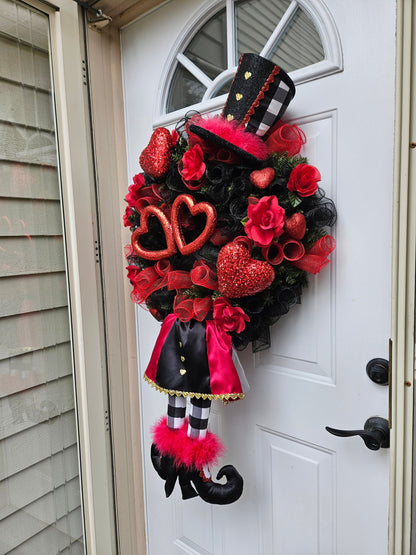 Alice in Wonderland Inspired Whimsical Valentine's Day Wreath