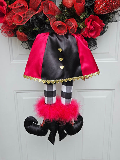 Alice in Wonderland Inspired Whimsical Valentine's Day Wreath