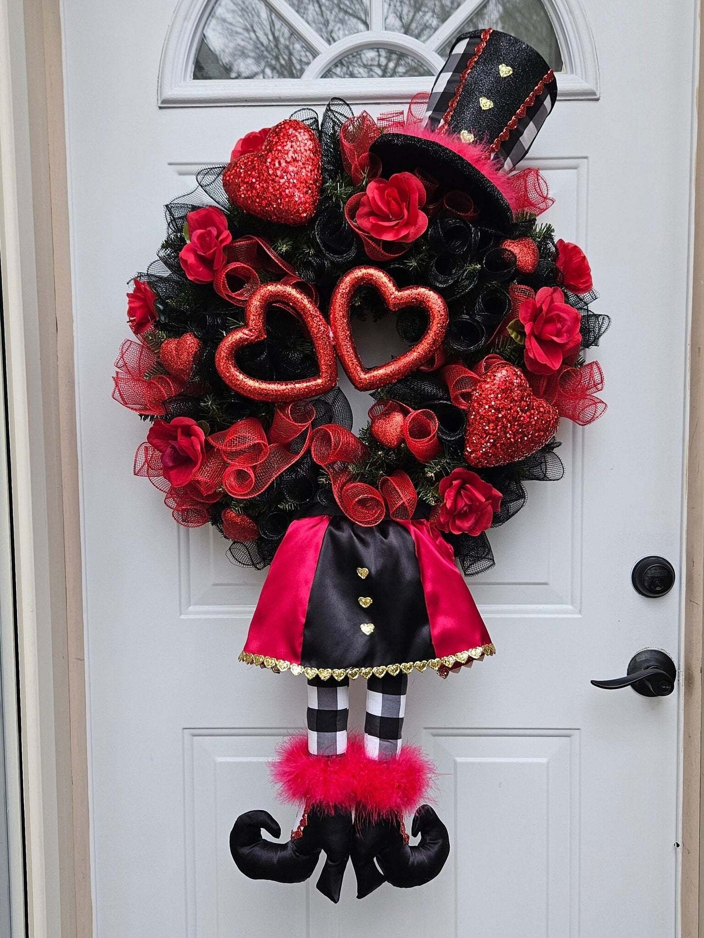 Alice in Wonderland Inspired Whimsical Valentine's Day Wreath