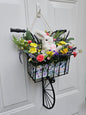 Spring, Summer, Easter Floral Bicycle Basket Door Hanger