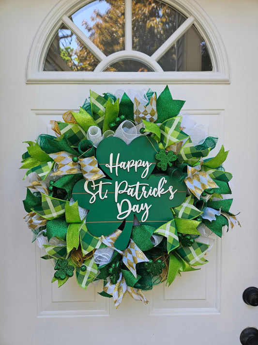 St Patrick's Day Wreath, Irish Wreath, Front Door Decor, Spring Wreath