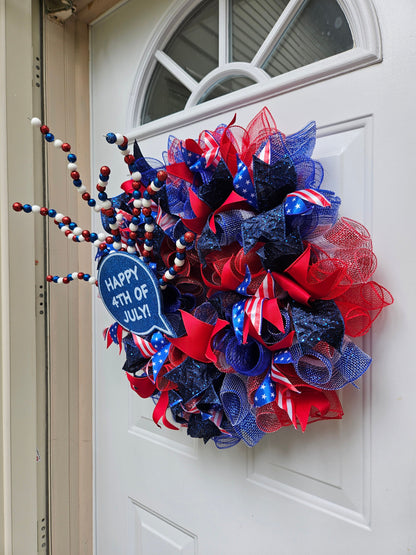 Fourth of July Wreath, 4th of July Wreath, Summer Wreath, Red White and Blue, American Flag