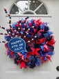 Fourth of July Wreath, 4th of July Wreath, Summer Wreath, Red White and Blue, American Flag