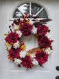 Faux Floral Fall Wreath, Autumn Wreath