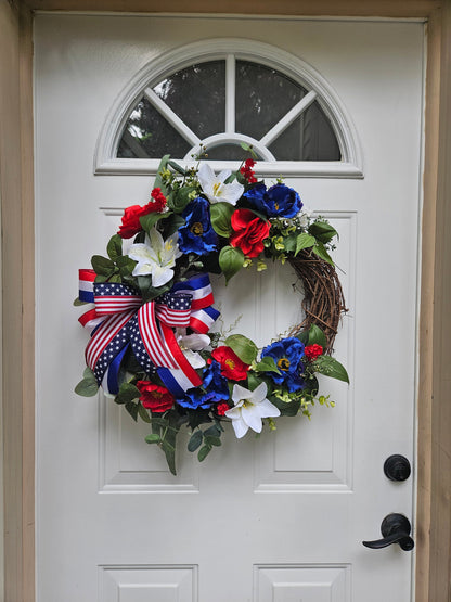 Fourth of July Wreath, 4th of July Wreath, Summer Wreath, Red White and Blue, Patriotic Wreath, Labor Day, Memorial Day