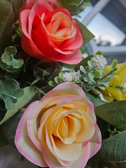 Summer Rose Floral Wreath