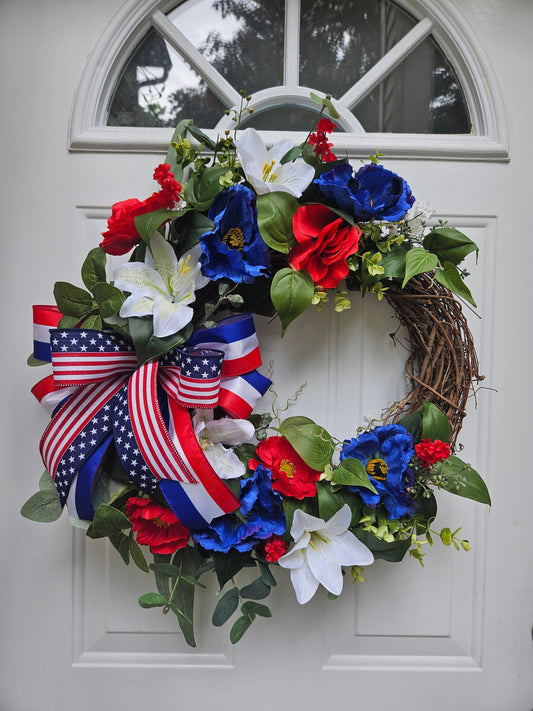 Fourth of July Wreath, 4th of July Wreath, Summer Wreath, Red White and Blue, Patriotic Wreath, Labor Day, Memorial Day