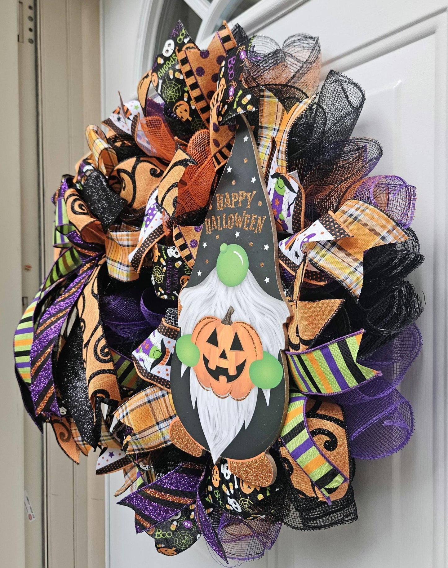 Halloween Gnome Wreath, Halloween Wreath, Gift For Gnome Lover