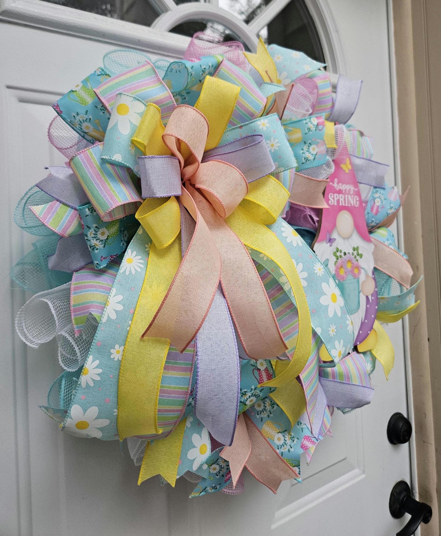 Happy Spring Gnome Wreath, Spring Wreath, Gift For Gnome Lover