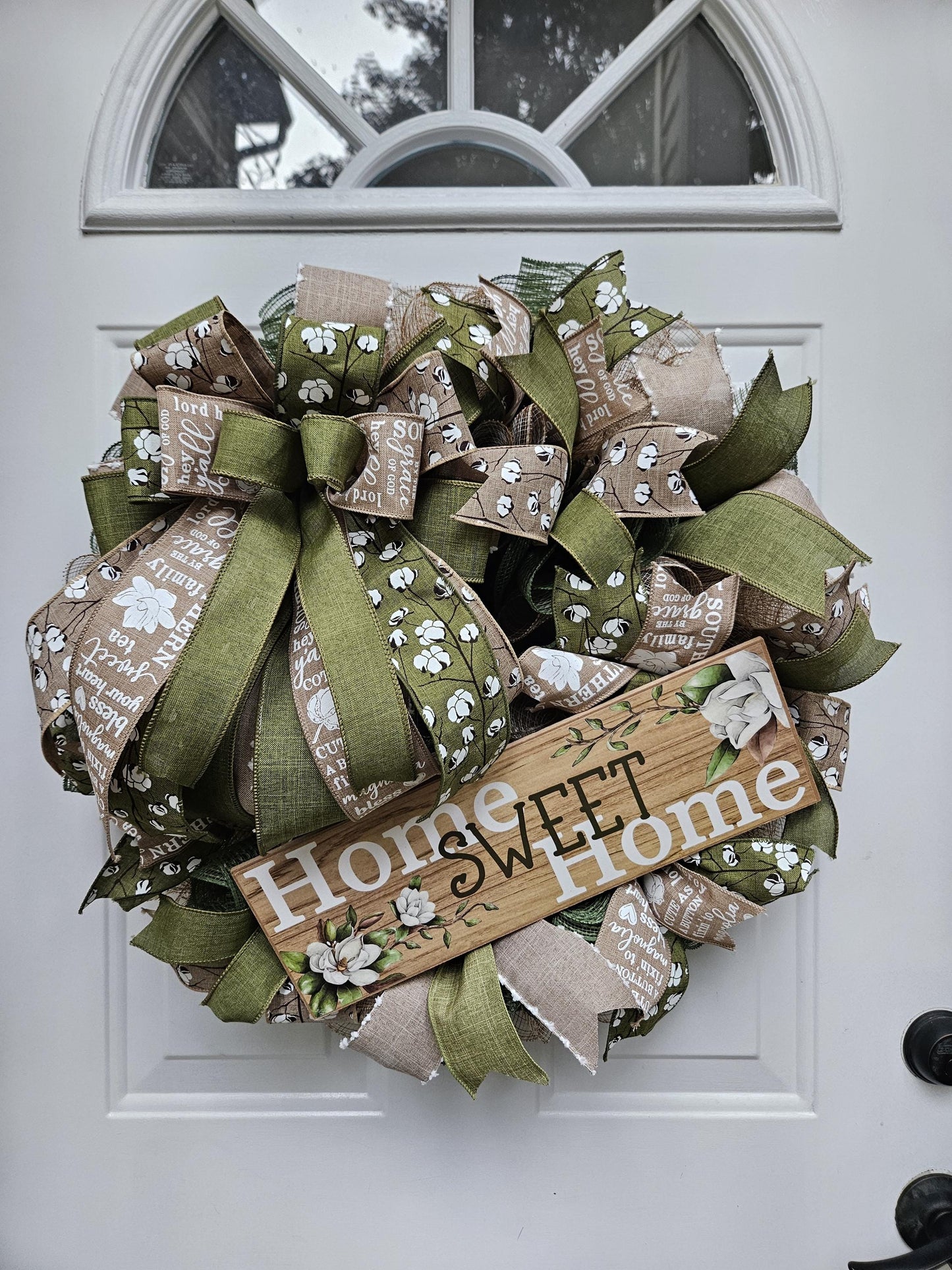 Home Sweet Home, Farmhouse Wreath, Cotton Wreath, Country Wreath, Southern Wreath