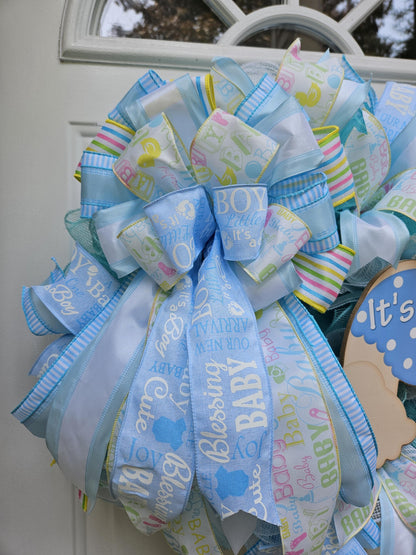 It's A Boy Wreath, Baby Boy Gift, Welcome Baby, Baby Shower, Newborn