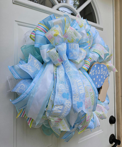 It's A Boy Wreath, Baby Boy Gift, Welcome Baby, Baby Shower, Newborn