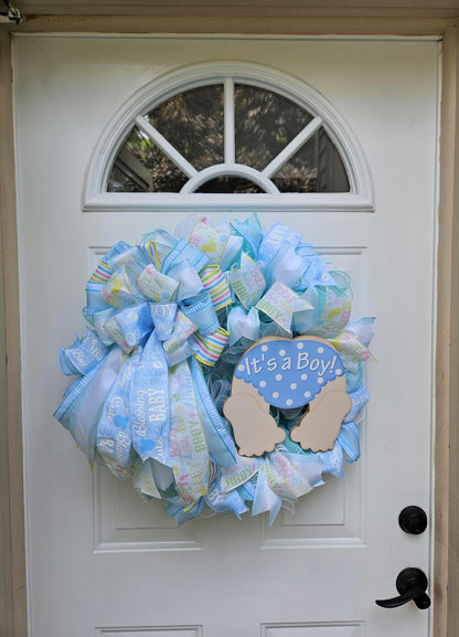 It's A Boy Wreath, Baby Boy Gift, Welcome Baby, Baby Shower, Newborn