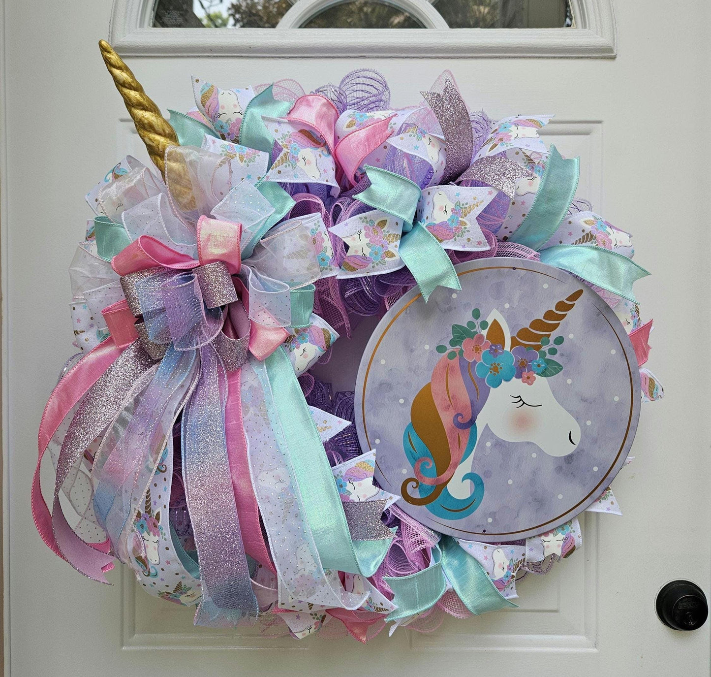 Unicorn Wreath, Little Girls Room Decor, Nursery Decor, Unicorn Decor, Princess Decor