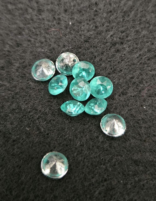 Vintage Glass Teal 6MM Rhinestones 10pc/50pc/100pc
