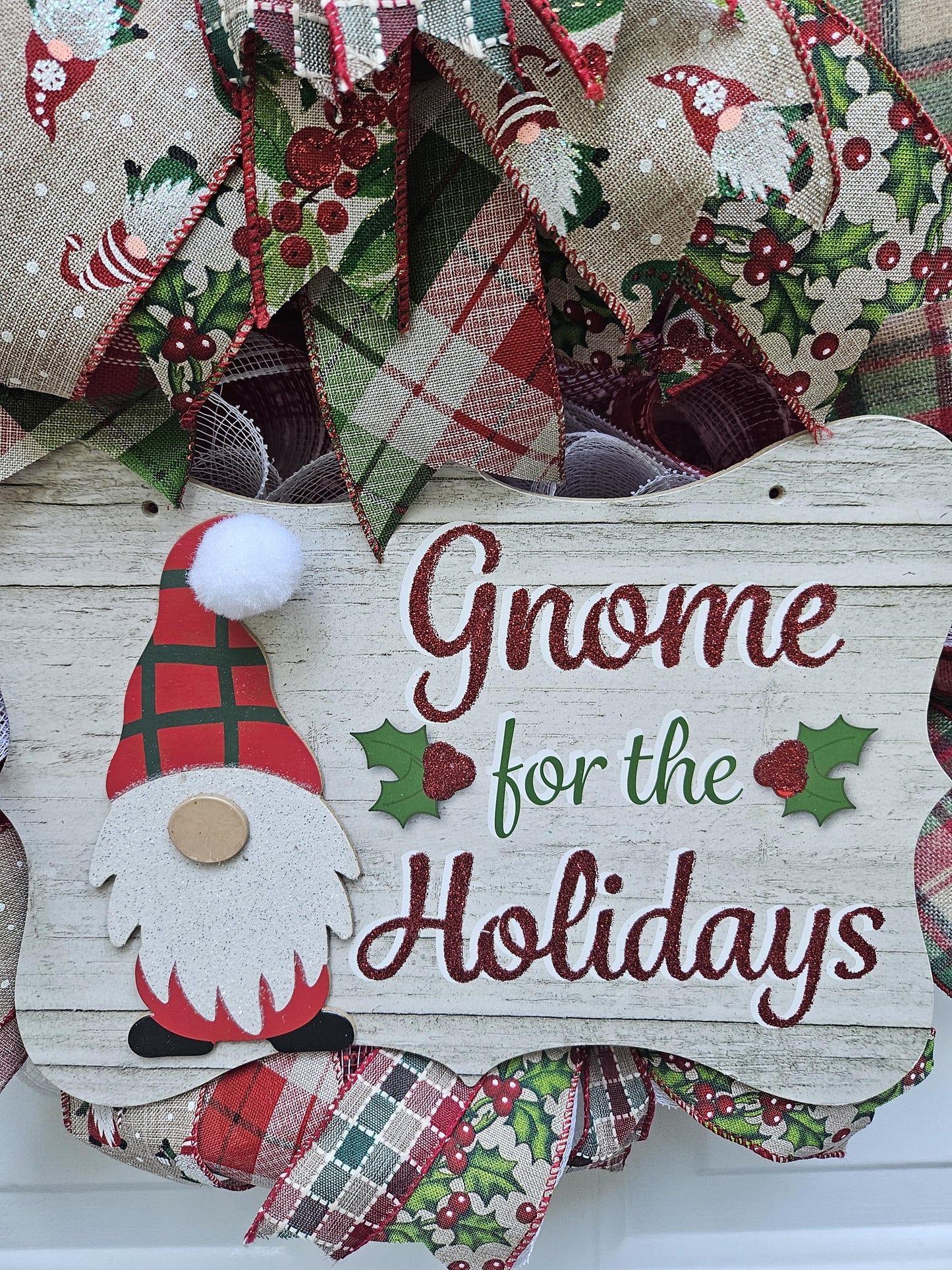 Christmas Gnome Wreath, Holiday Gnome Wreath, Gnome For The Holidays, Gnome Wreath, Gift For Gnome Lover