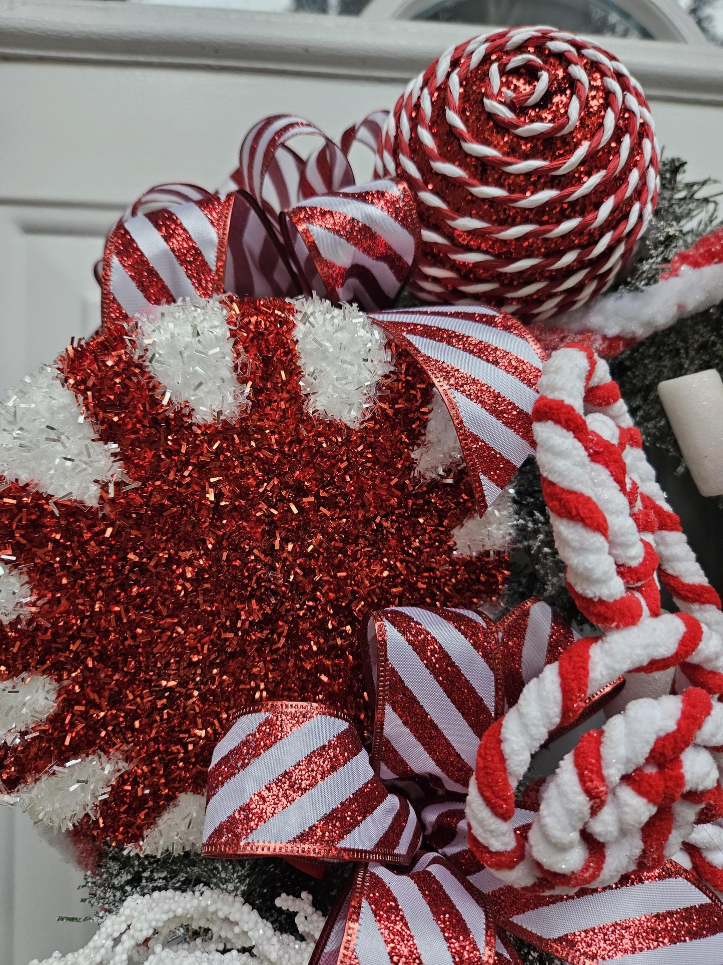 Peppermint Wreath, Christmas Wreath, Candy Christmas