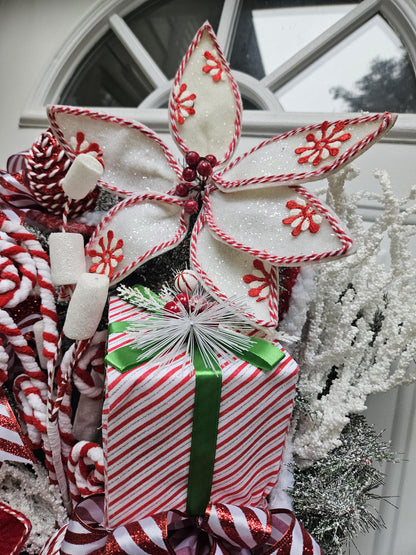 Peppermint Wreath, Christmas Wreath, Candy Christmas