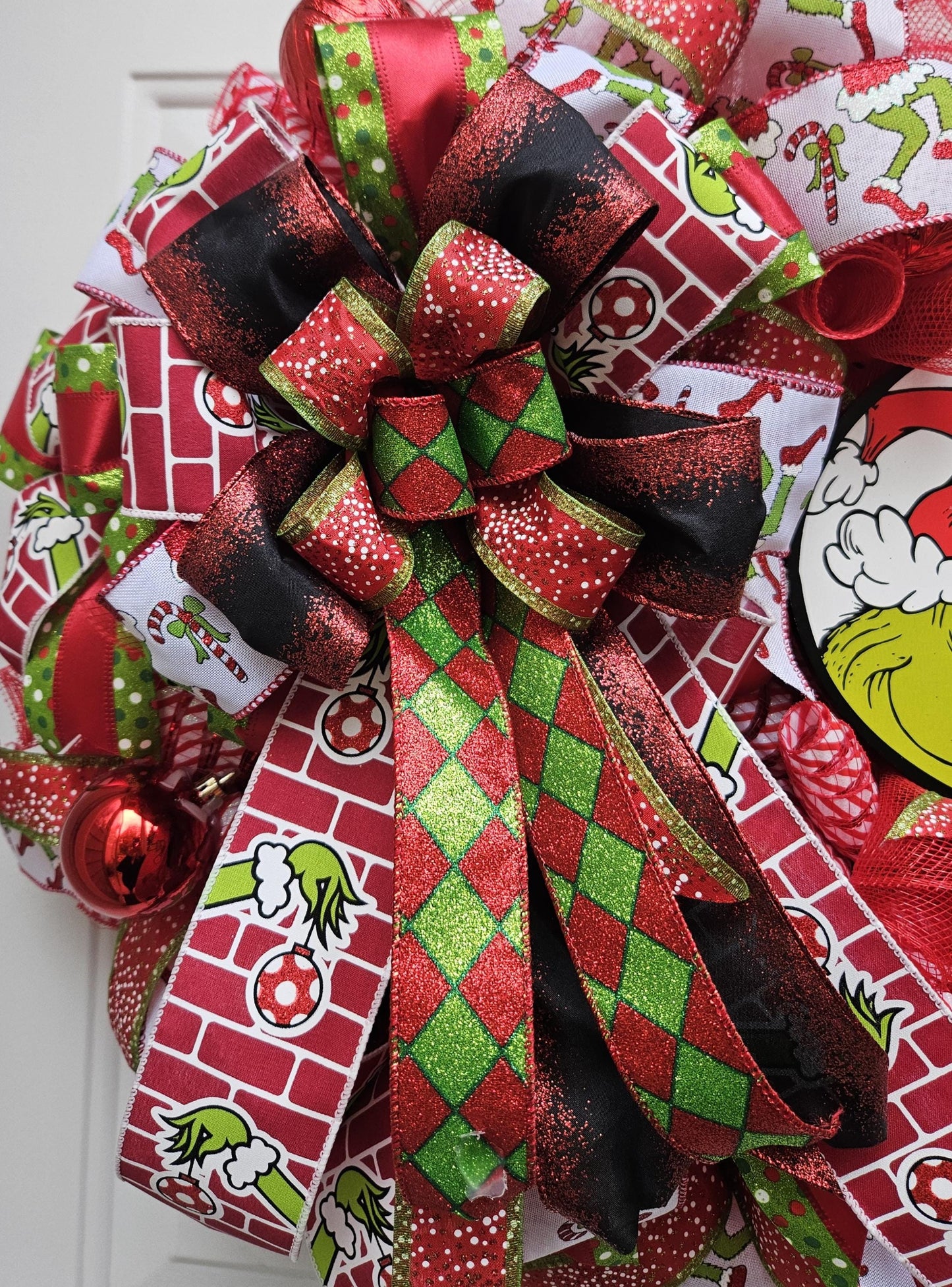 Merry Christmas Grinch Wreath, Green Monster Wreath, Christmas Wreath