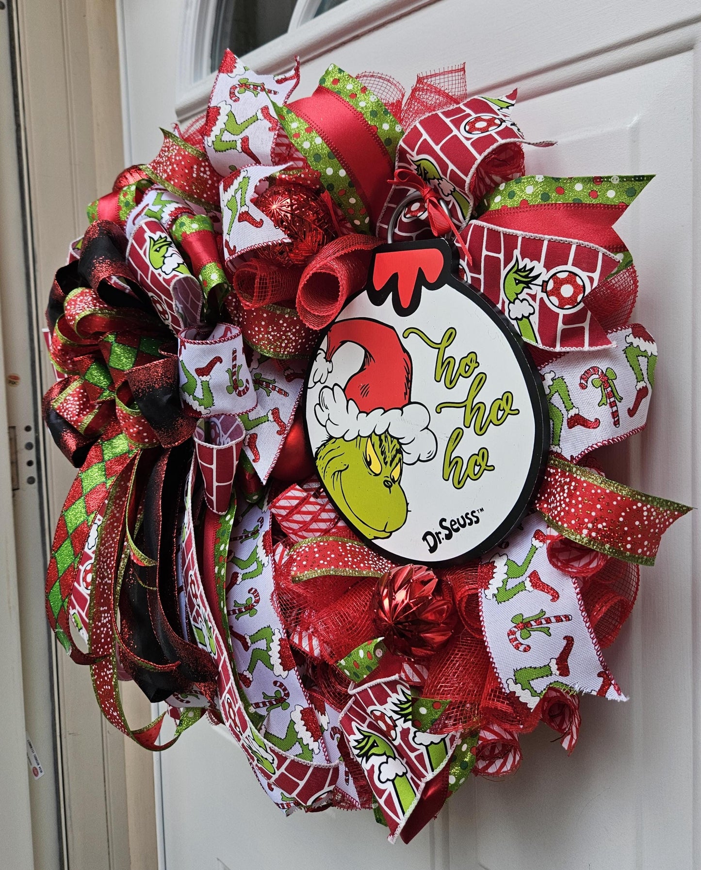 Merry Christmas Grinch Wreath, Green Monster Wreath, Christmas Wreath