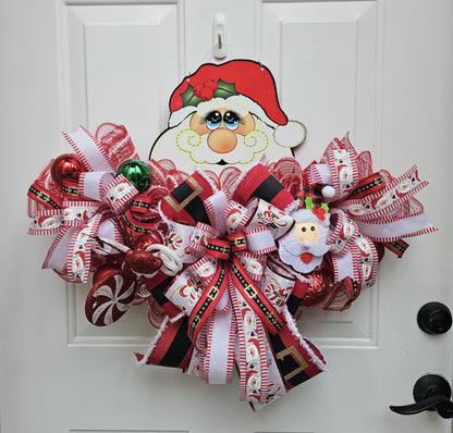 Cute Santa Door Hanger Wreath