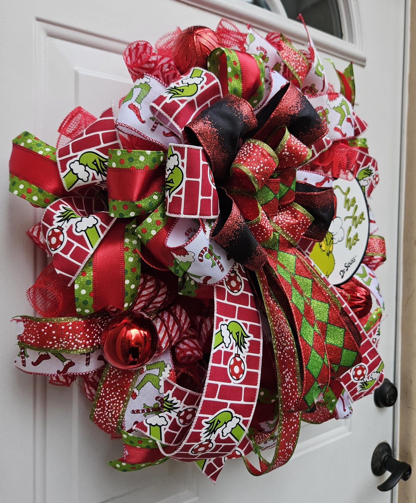 Merry Christmas Grinch Wreath, Green Monster Wreath, Christmas Wreath