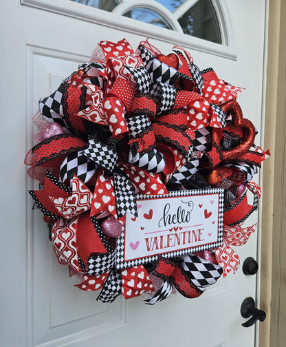 Hello Valentine, Valentine's Day Wreath