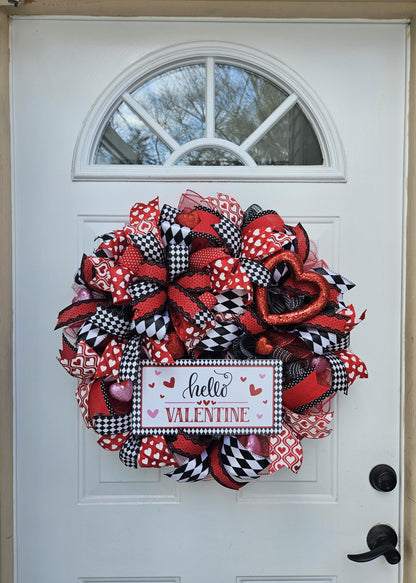 Hello Valentine, Valentine's Day Wreath