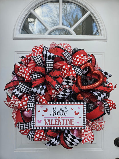 Hello Valentine, Valentine's Day Wreath