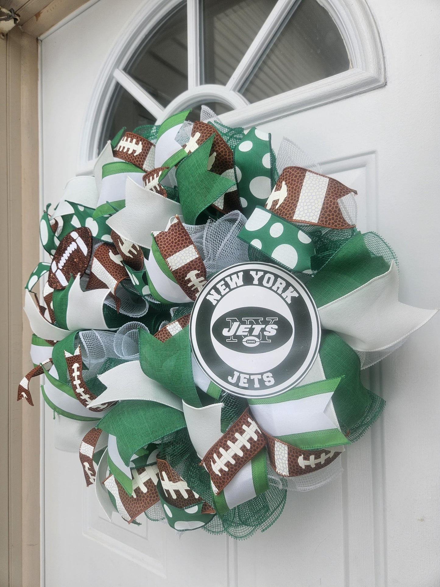 New York Jets Wreath, Football Lover, Front Door Decor, Man Cave