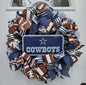 Dallas Cowboys Wreath, Football Lover, Front Door Decor, Man Cave