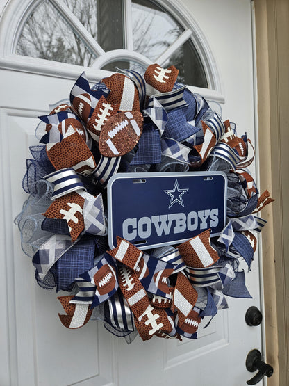 Dallas Cowboys Wreath, Football Lover, Front Door Decor, Man Cave