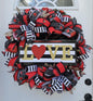 XL Valentine's Day Wreath, Love Wreath, Black, White, Red, and Gold
